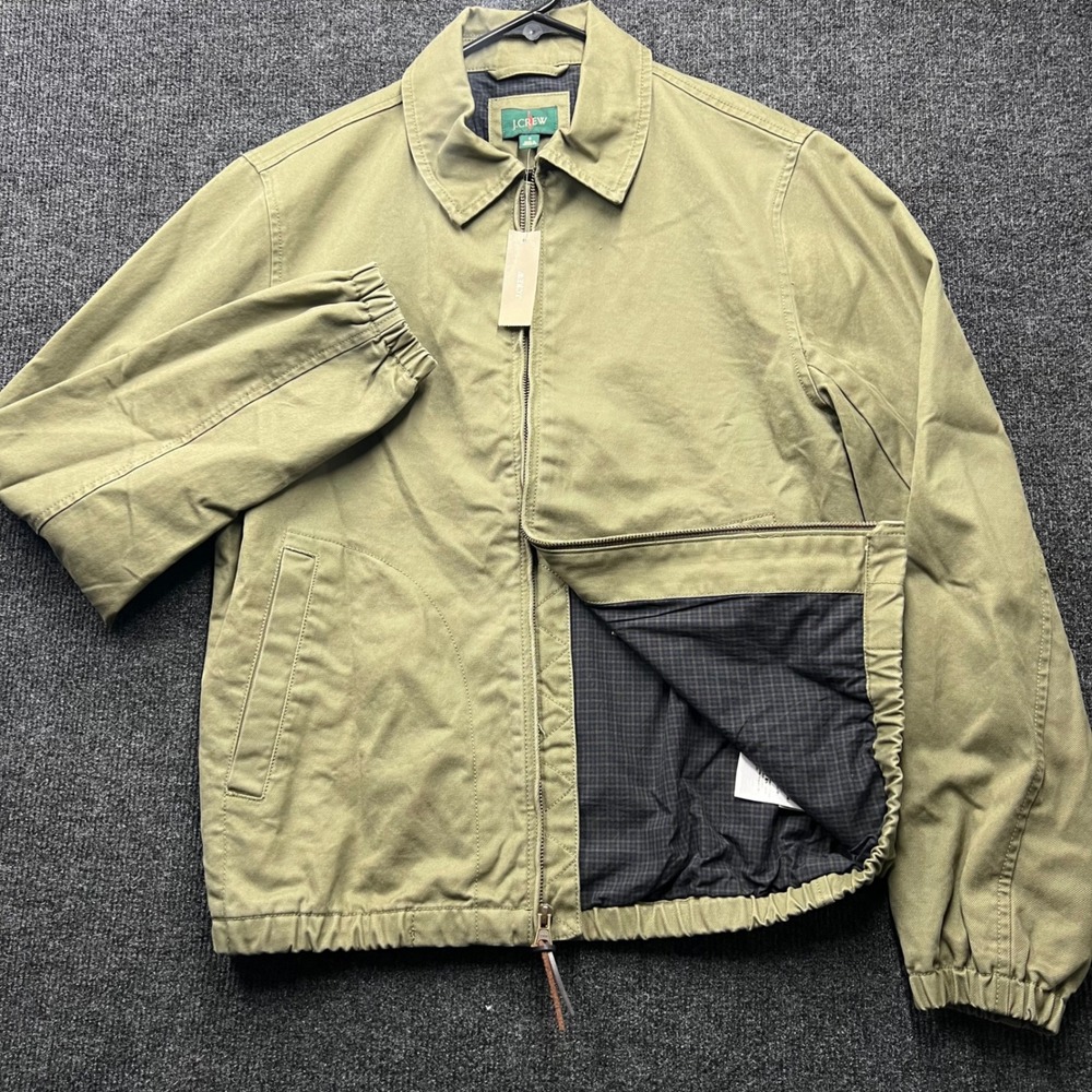 Vintage J.Crew Oarsman Harrington Jacket Cotton Twill Plaid Lined BJ059 Mens S